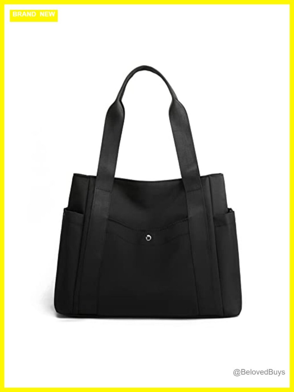 Nylon Tote Shoulder Bag Multi-Pocket Shopper Handbag